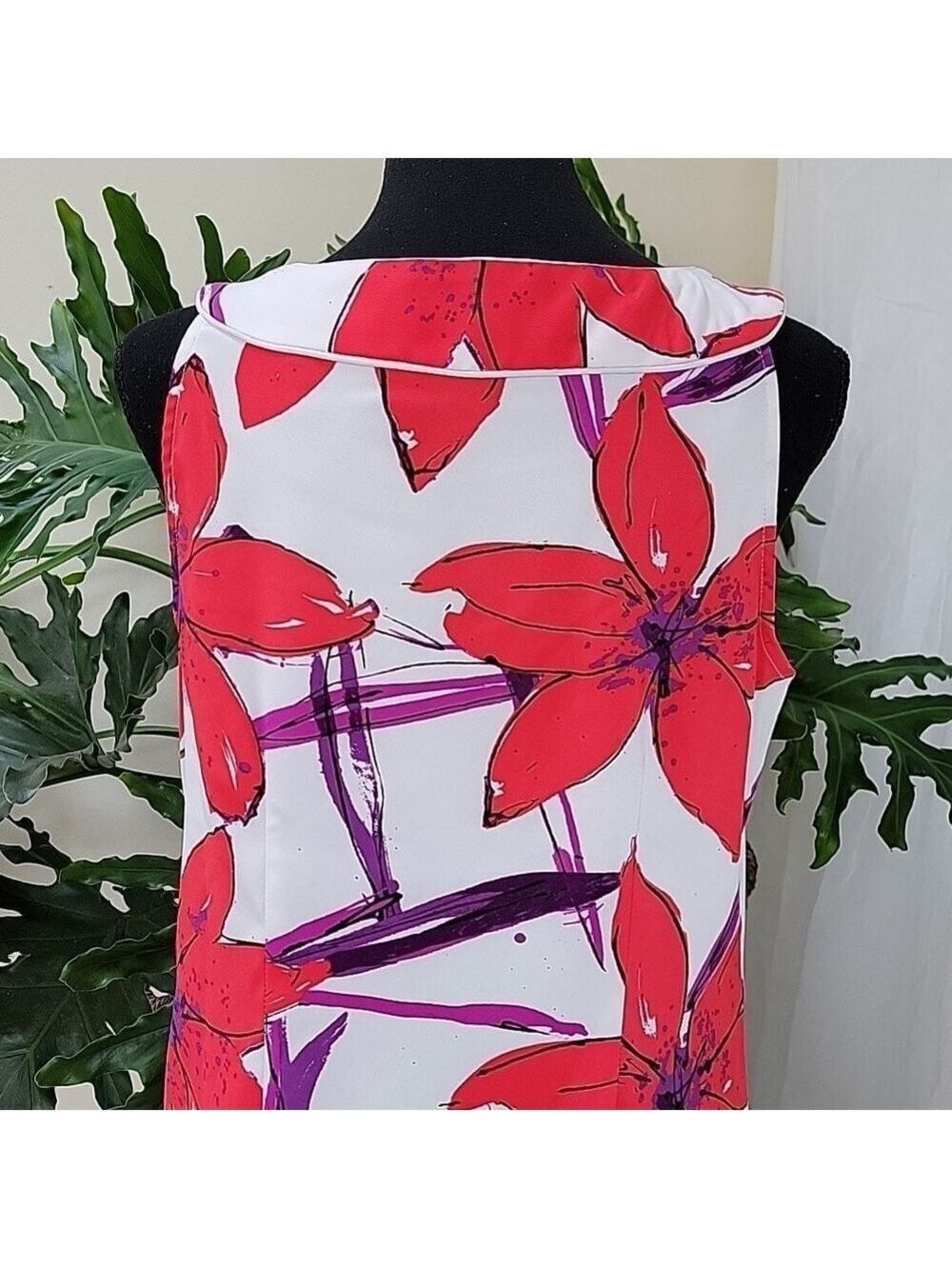 Signature by Sangria Oversized Floral Print Sheath Dress Size 10 EUC - Picture 3 of 10
